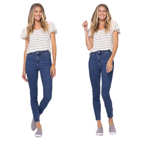 Judy Blue Hi Rise Stone Wash Skinny Jeans - Picture 2 of 5